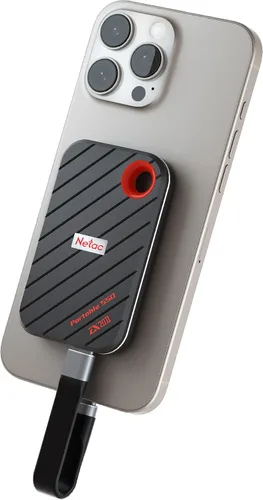 Netac SSD portátil magnético de 512 GB, ZX20 II, hasta 2000 MB/s de lectura de 1700 MB/s de velocidad de escritura, Snap and Go, unidad externa de