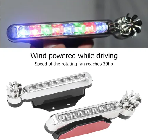 Miniatura 4 de 2 luces de circulación diurna, 8 LED, impermeables, alimentadas por energía eólica, para exteriores, luz diurna para automóvil, para automóviles