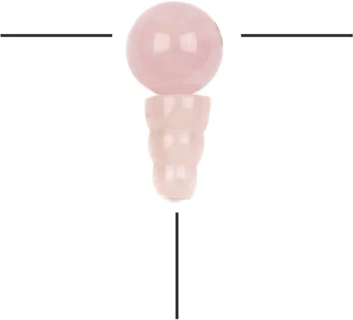 Miniatura 11 de Cherry Blossom Beads Piedra preciosa Mala Guru Bead – Turquesa africana – Tres agujeros 0.394 in redondo con torre de 0.276x0.394 in – Tres