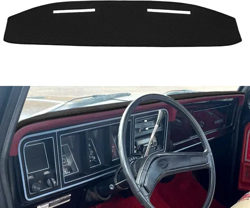 Miniatura 5 de Funda para salpicadero Fcovergurus a medida para camioneta Ford F100 F250 F350 de 1967-1972, protector de alfombra para tablero F124 (negro)