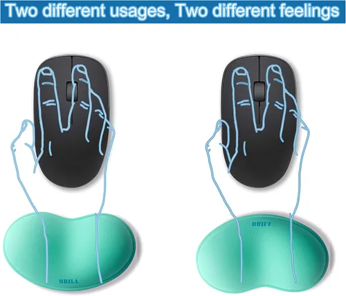 Miniatura 2 de BRILA Reposamuñecas ergonómico de silicona para mouse, gel de sílice refrescante, almohadilla de soporte de muñeca de piel sintética para oficina