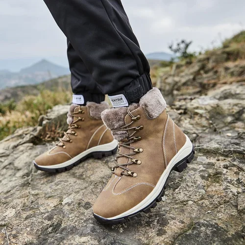 Miniatura 5 de Botas impermeables para el trabajo de senderismo para mujer botas tácticas de senderismo para la nieve de invierno botas de senderismo