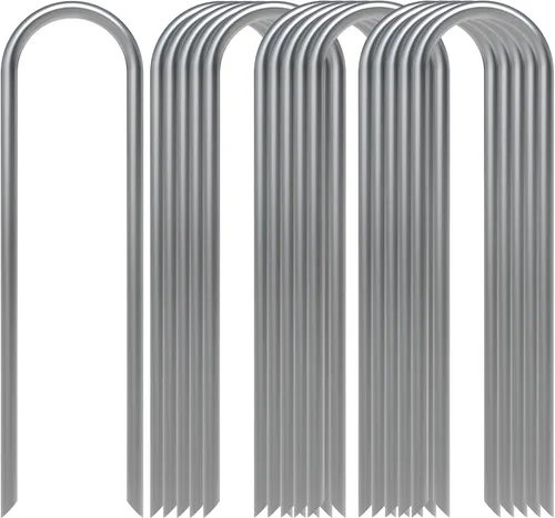Miniatura 10 de AAGUT 100x Estacas de Jardín de Metal para Carpas, Estacas de Riego para Línea de Goteo, Estacas Red de Alambre de 12 Pulgadas de Parte Superior