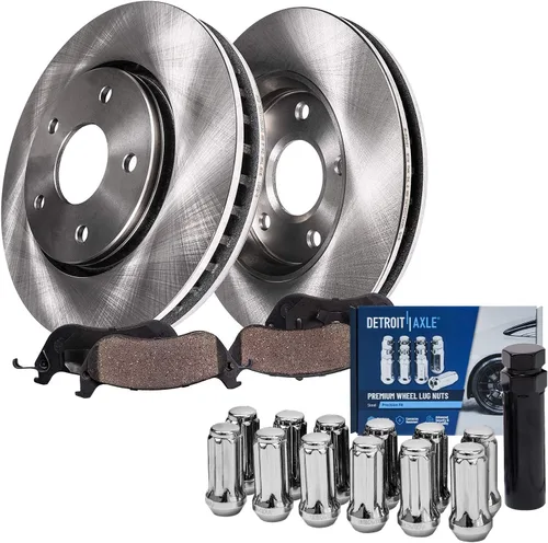 Miniatura 41 de Detroit Axle - Rotores de freno para Jeep Compass 2015-2022 Renegade 2016-2022 Fiat 500X 2016-2022, 2018, 2019, 2020, 2021. Reemplazo de rotores