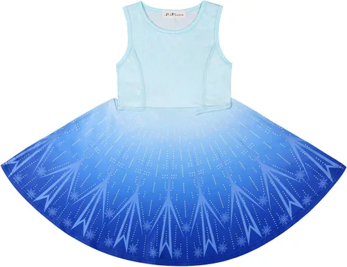 Miniatura 3 de LaBeca - Vestido sin mangas o de manga larga para niñas, vestidos informales con diseño de unicornio o sirena para niñas pequeñas o grandes