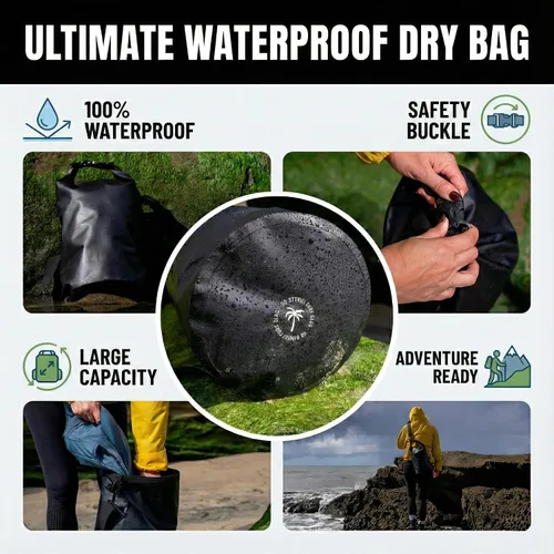 Miniatura 2 de Ho Stevie! Bolsa seca impermeable resistente - Mantiene tus cosas secas, en viajes de surf, campamento o cualquier aventura (negro, 5L)