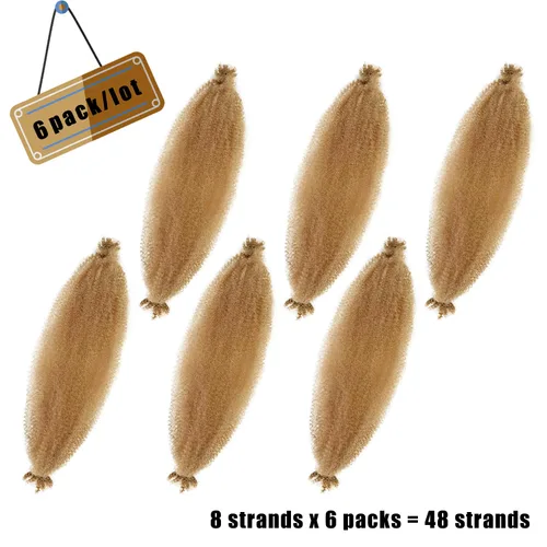 Miniatura 4 de VCEOW - 6 paquetes de cabello #27 Springy Afro Twist de 16 pulgadas, preseparado de ganchillo Marely Twist, extensiones de cabello sintético