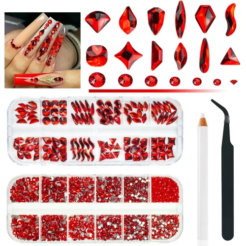 Miniatura 25 de qiipii Diamantes de imitación para uñas de amatista púrpura de múltiples formas de cristal con base plana K9, piedras de vidrio púrpura claro, gemas