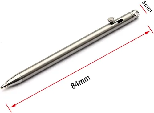 Miniatura 5 de Mini Titanium Creative Signature Pen Bolt Action Pen Cool Llavero Accesorios Gadgets útiles Herramienta al aire libre (gris)