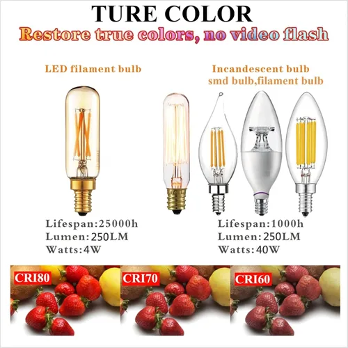 Miniatura 6 de LiteHistory Bombilla LED T6 regulable de 40 W, candelabro LED 2200 K, ámbar 250 lm, 4 W, e12 T25, paquete de 6 bombillas Utral Blanco Cálido 2200k 4w