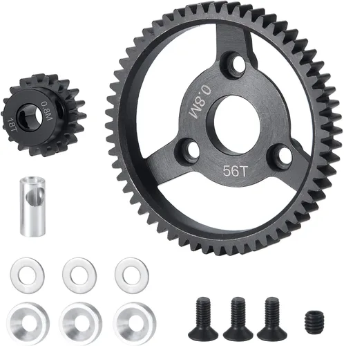 Miniatura 7 de MORLORDY Engranajes de espolón de acero RC 32P 56T engranaje de espolón con piñón 18T para engranajes de actualización de sello de acero inoxidable