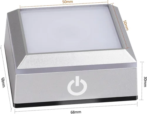 Miniatura 7 de ERWEI Base de luz LED para arte de cristal 3D de vidrio, placa de exhibición de base cuadrada con luz colorida, soporte plano Superficie superior
