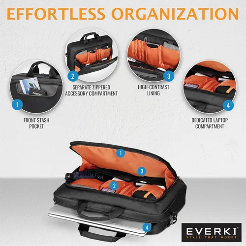 Miniatura 3 de EVERKI Advance - Maletín para laptop de 17.3 pulgadas, maletín de negocios para hombres y mujeres, bolsa de computadora ideal para viajes, bolsa