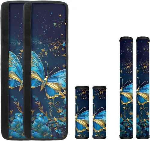 Miniatura 26 de DISNIMO Fundas protectoras de repuesto para refrigerador con diseño floral bohemio de libélula, fundas protectoras lavables para puertas de cocina