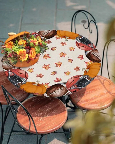 Miniatura 24 de Mantel Ajustable con Cola de Conejo de Pascua para Mesa Redonda, Cubierta de Mesa de Tulipán y Huevo de Primavera con Borde Elástico Impermeable