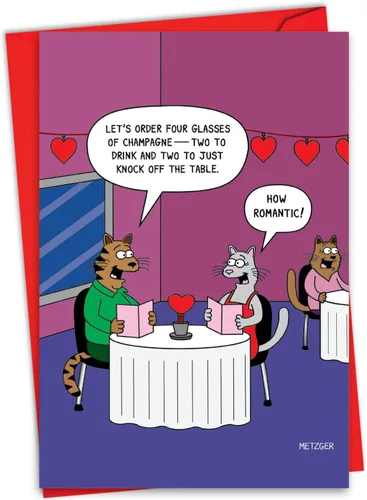 Miniatura 13 de NobleWorks Tarjeta de felicitación del día de San Valentín con sobre de 5 x 7 pulgadas para hombres, mujeres y parejas (1 tarjeta) caja de gato