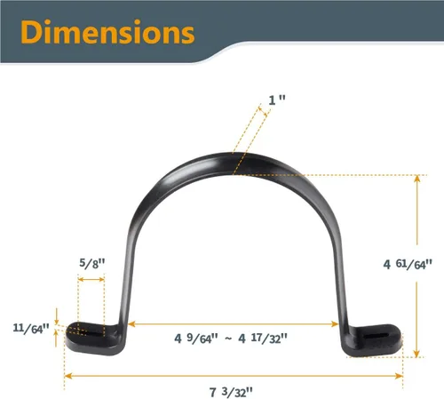 Miniatura 2 de POWERTEC 70343 Perchas para manguera de recolección de polvo de 4 pulgadas, tuberías y accesorios de recolección de polvo con tornillos de montaje