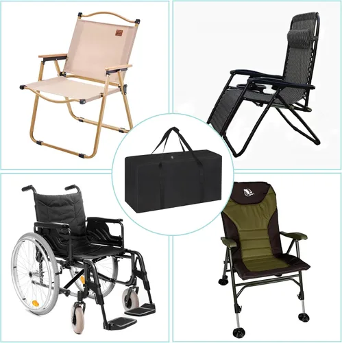 Miniatura 6 de Klmnop Bolsa de almacenamiento para sillas plegables de alta resistencia, tela Oxford 600D, funda de almacenamiento para silla grande