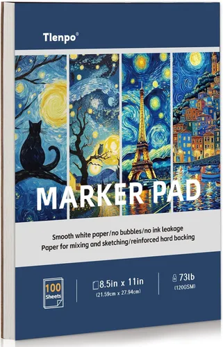 Miniatura 9 de Tlenpo Bloc de papel de acuarela, 8.5 x 5.5 pulgadas, 110 libras/230 gsm, 50 hojas, libro de papel de dibujo para pintura de artista, suministros
