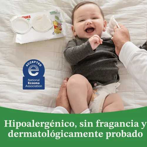 Miniatura 5 de Huggies Natural Care Sensitive Toallitas para bebé, sin perfume, hipoalergénicas, 99% de agua purificada, 24 paquetes suaves de 56