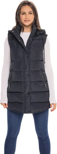 Miniatura 5 de S.E.B. por Sebby - Chaqueta acolchada larga con capucha para mujer, relleno de plumón sintético con capucha para otoño e invierno