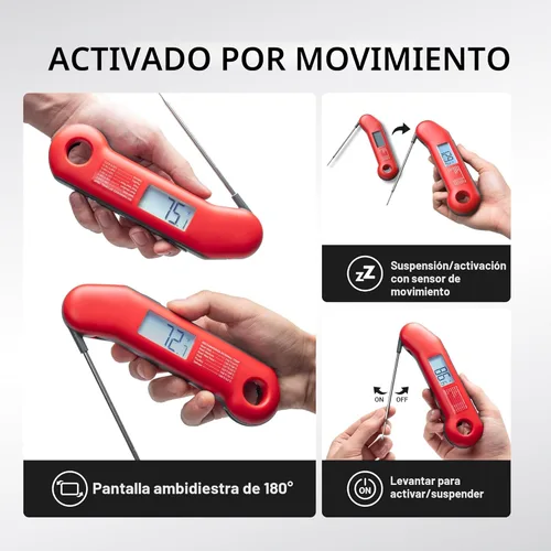 Miniatura 4 de Termómetro profesional digital para carne, lectura instantánea ultrarrápida de 0.5 segundos, certificado NIST ± 0.5 °F, resistencia al agua IP67