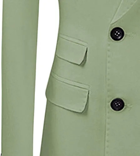Miniatura 5 de DGKaxiyaHM Vestido básico de negocios ajustado para hombre, chaqueta formal de doble fila, 2 botones, cuello de solapa, traje de abrigo para boda