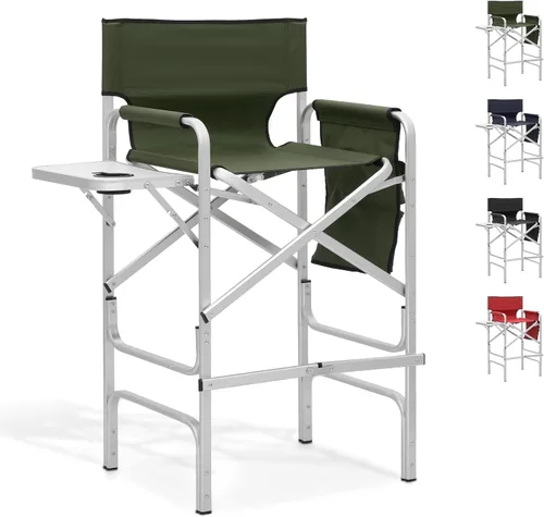 Miniatura 9 de Silla de directores, sillas de campamento plegables de 31 pulgadas de alto, silla de tocador plegable con marco de aluminio, silla de artista