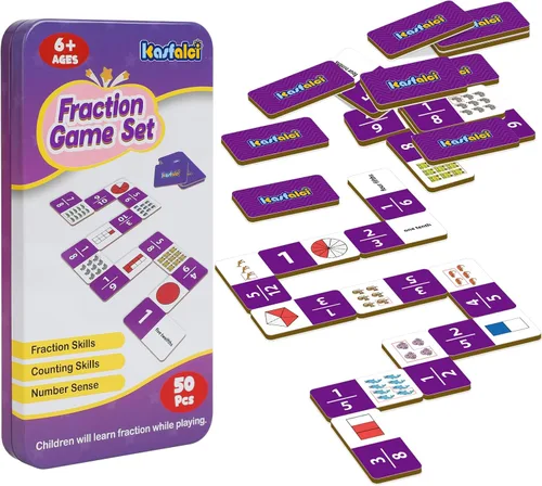 Miniatura 9 de Kasfalci Juego de dominó adicional, juegos de matemáticas para niños, manipuladores de matemáticas, juguetes de conteo, juegos de aprendizaje