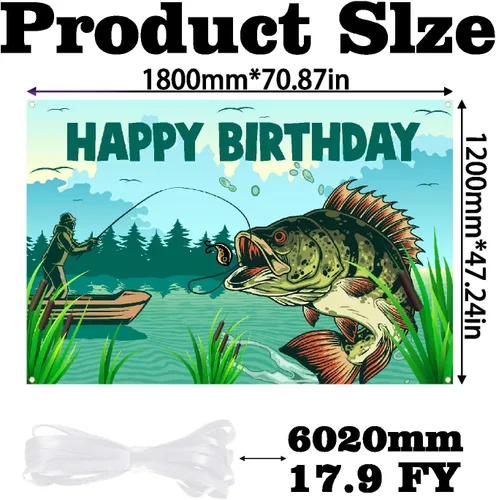 Miniatura 5 de Cartel de fondo con boca de pez de hombre de pesca, diseño de amor ido a la pesca, decoración de pescador para jubilación, baby shower, fiesta