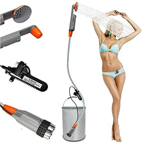 Miniatura 9 de 2019 Ducha portátil para campamento, bomba de ducha compacta con batería recargable USB desmontable, cabezal de ducha de mano al aire libre