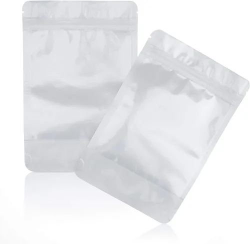 Miniatura 3 de Bolsas de pie de 5 x 8 pulgadas, paquete de 100 – Parte delantera transparente y parte trasera de papel de aluminio, bolsas de almacenamiento