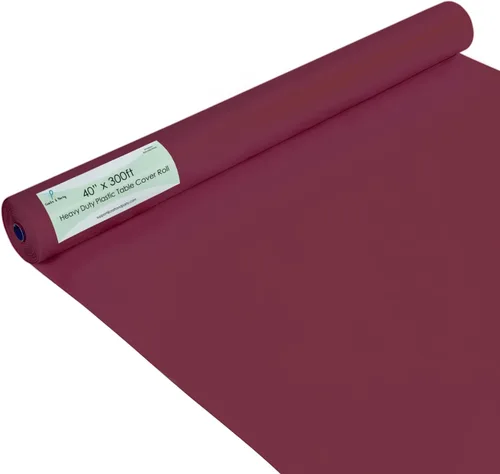 Miniatura 196 de Rollo de plástico para cubierta de mesa color verde manzana, 40 pulgadas x 100 pies, rollo de plástico resistente para cubierta de mesa de banquetes