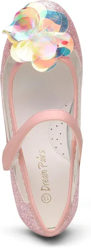 Miniatura 5 de DREAM PAIRS Zapatos de vestir para niñas con purpurina para boda, fiesta, flores, princesa, zapatos de tacón bajo
