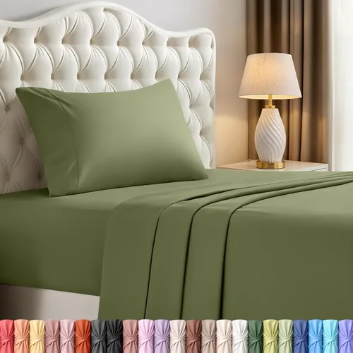 Miniatura 24 de Juego de sábanas King de Utopia Bedding – Juego de 4 sábanas para cama King, microfibra suave y transpirable, incluye 1 sábana bajera, 1 sábana Beige