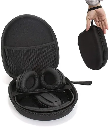 Bolsa de almacenamiento de auriculares negro Auriculares universales Caja de transporte duro Caja de auriculares