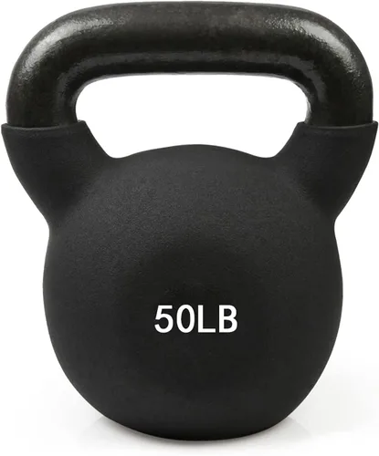 Miniatura 11 de RitFit Pesa rusa de hierro fundido sólido con revestimiento de neopreno, 5, 10, 15, 20, 25, 30, 35, 40, 45, 50 libras, ideal para entrenamiento