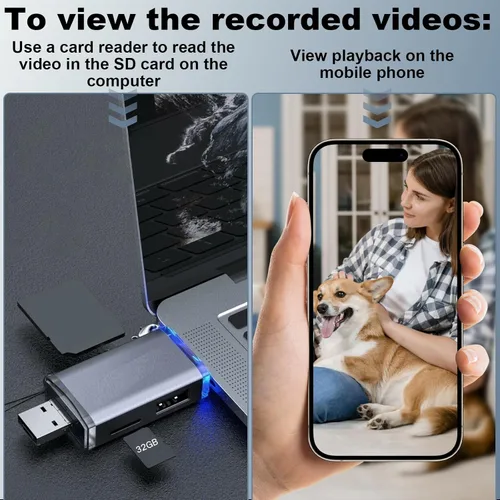 Miniatura 6 de Cámara con cargador WiFi, mini cámara oculta HD de 1080P para seguridad en interiores, cámara inalámbrica para niñera con detección de movimiento