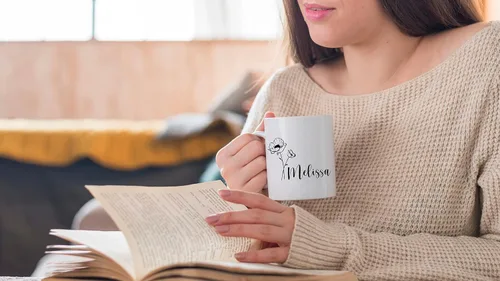 Miniatura 2 de HELLO ACCESORIES Personalized Coffe Mug Initial Coffee Mug Ceremic Cup Personalized Gift Birth Flower Mug Tea Cup Customized Coffee Cup
