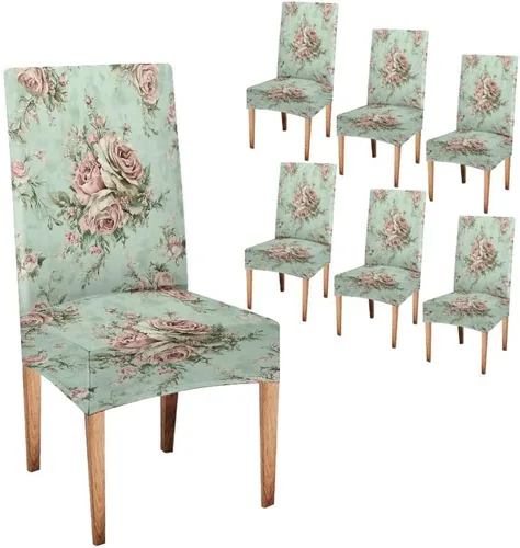 Miniatura 34 de CAPSCEOLL Fundas para Sillas De Comedor 4, Funda elástica para silla de comedor, lavable de elastano, fundas para sillas Parsons de cocina, Fundas