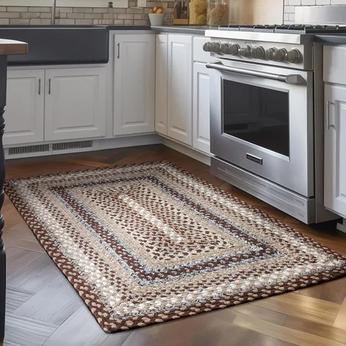 Miniatura 24 de Super Area Rugs Alfombra Trenzada Estilo Granja de 20x30 Pulgadas - Alfombra de Algodón Natural Suave para Baño, Cocina, Entrada - Alfombra Tejida