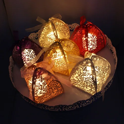 Miniatura 8 de KPOSIYA - 70 Cajas para dulces, cortadas con láser, 2.5 x 2.5 x 3.1 pulgadas, cajas de regalo para despedidas de soltera, cumpleaños o boda Oro