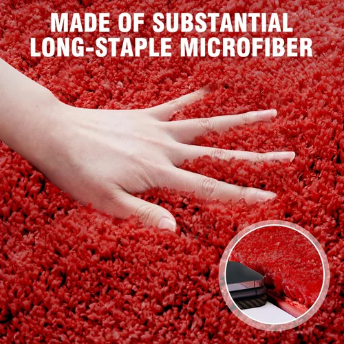 Miniatura 3 de TECHMILLY Alfombras Corredoras de Baño Super Suaves Peludas, Alfombras de Baño de Microfibra Gruesas Antideslizantes Absorbentes, Tapete de Baño