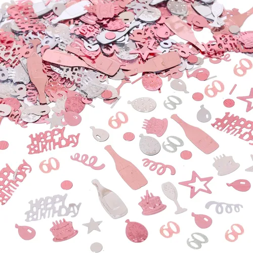 Miniatura 10 de Confeti de cumpleaños número 13, confeti de oro rosa número 13, confeti de papel de aluminio metálico, estrella para pastel de cumpleaños, confeti