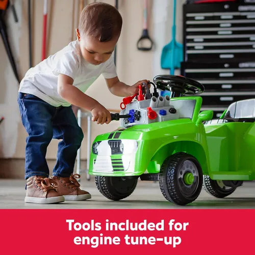 Miniatura 4 de Juguete eléctrico para niños Trax Fix & Ride Car para niños pequeños, 6 voltios, niños de 1.5 a 2.5 años, peso máximo del usuario 44 libras, verde