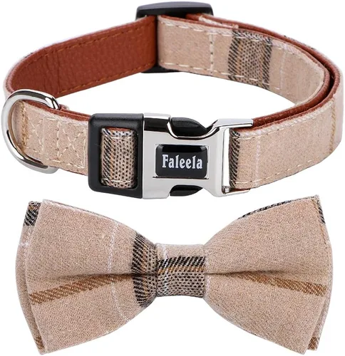 Miniatura 19 de Faleela Lindo Collar de Perro Navideño Suave para Niña con Lazo, Collar de Perro con Corbatín para Niño, Collar Ajustable Desmontable para Mascotas