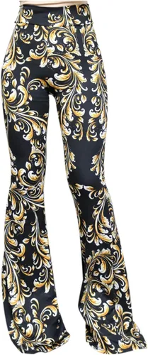Miniatura 68 de ShopMyTrend - Pantalones de yoga largos con piernas anchas y acampanadas estilo palazzo, con cintura alta, para mujer