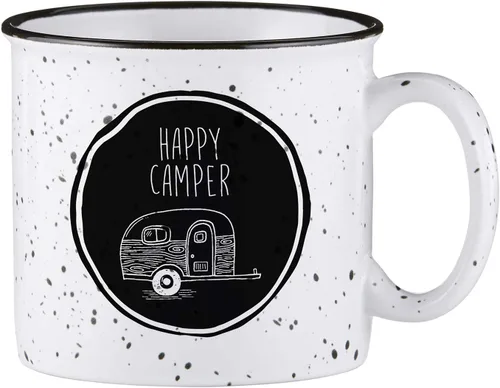 Santa Barbara Design Studio SIPS Drinkware - Taza de cerámica para fogata, 13 onzas, Happy Camper