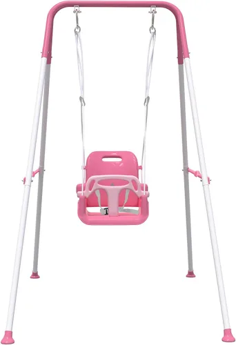 Miniatura 7 de Columpio multifuncional para niños pequeños, columpio plegable para bebé para uso en exteriores e interiores, fácil de instalar y almacenar (azul)