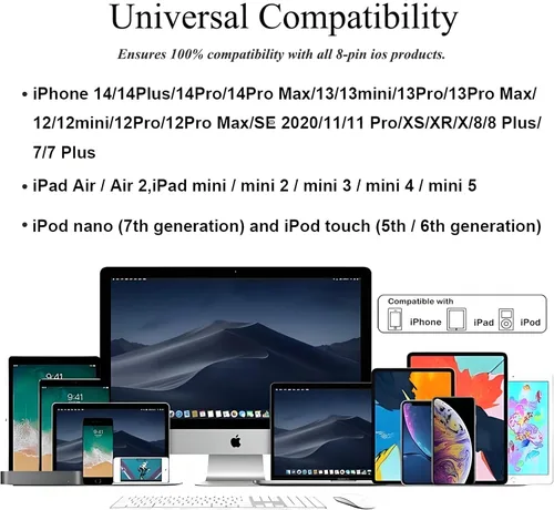 Miniatura 5 de [Certificado MFi de Apple] Paquete de 3 adaptadores de auriculares para iPhone, 2 en 1 Lightning a Dual Lightning Aux Dongle Cable Dongle